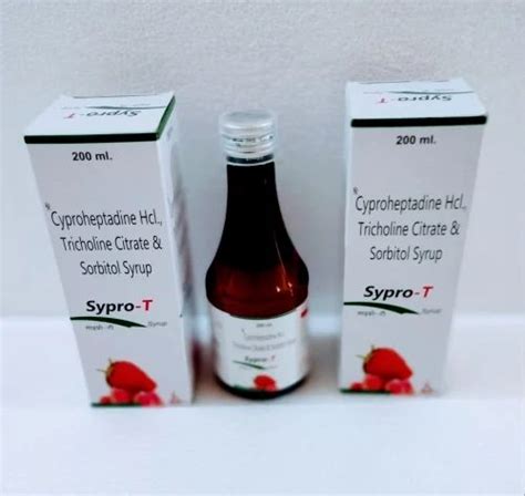 Sypro T Cyproheptadine Hcl Tricholine Citrate With Sorbitol Packaging