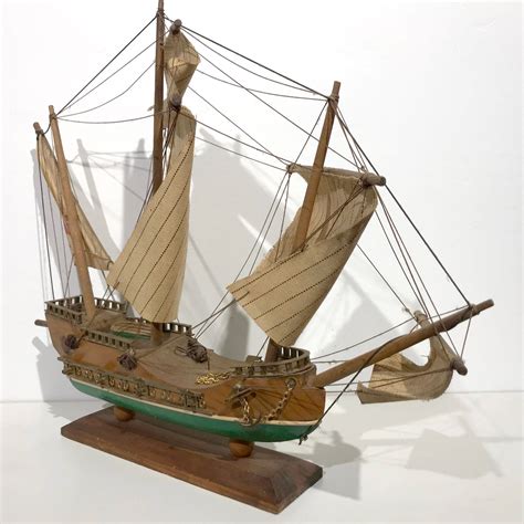 Vintage Christopher Columbus Santa Maria 1492 Scaled Model Ship ...