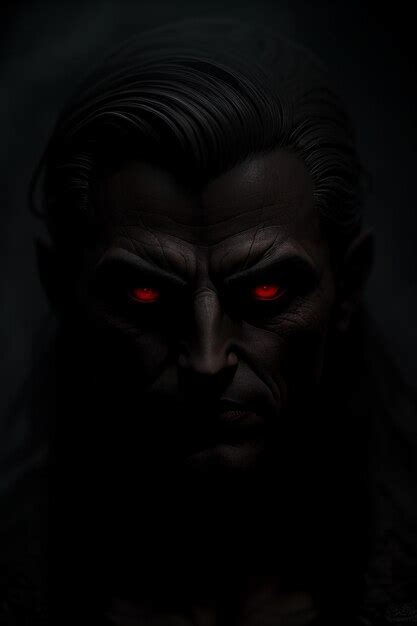 Premium Photo | A dark portrait of a vampire with red eyes.