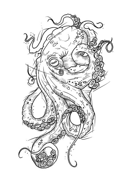 Pin By Cesar Leandro On Meus Desenhos Octopus Tattoo Design