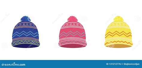 Knitted Winter Clothes Vector Illustration Skarf With Pattern 247573026