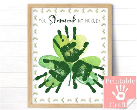 Clover Handprint Art For Kids You Shamrock My World Printable Prek