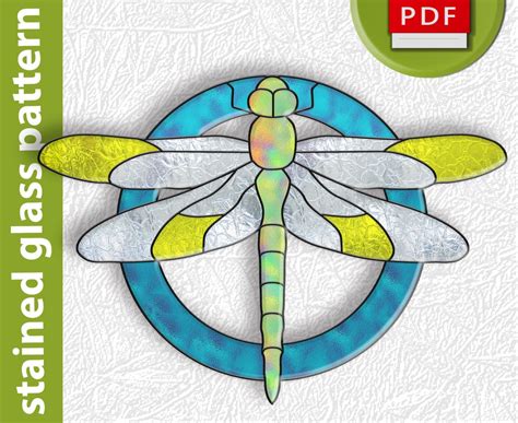 Dragonfly Stained Glass Digital Pattern Etsy