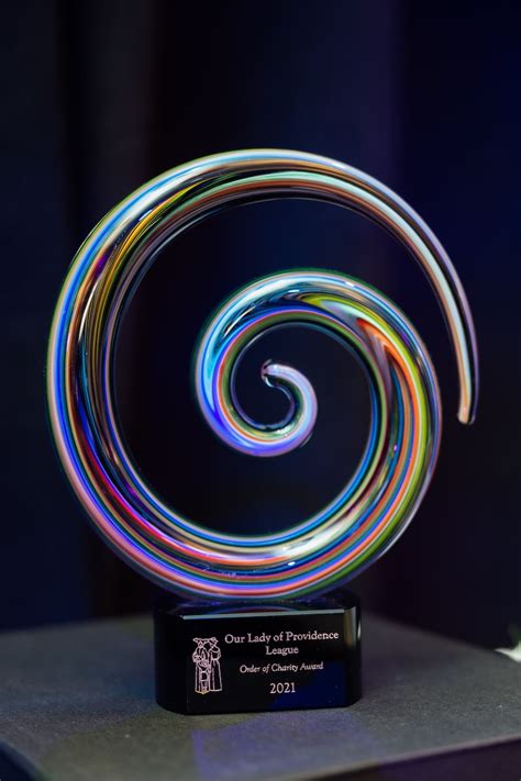 Spiral Art Glass Sculpture Engraved Recognition Award Professional Laser Personalized T