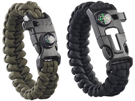 Bracelets de Survie en Corde résistante 3m Boussole et Firesteel