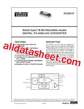 PCM61 Datasheet(PDF) - Burr-Brown (TI)