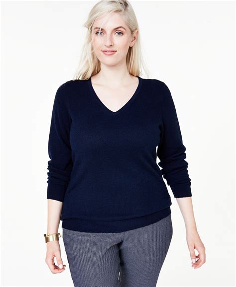 Charter Club Plus Size V Neck Cashmere Sweater Created For Macys Macys