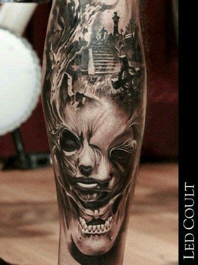 Pin By Star Moon On Cool Tattoos Skull Sleeve Tattoos Scary Tattoos