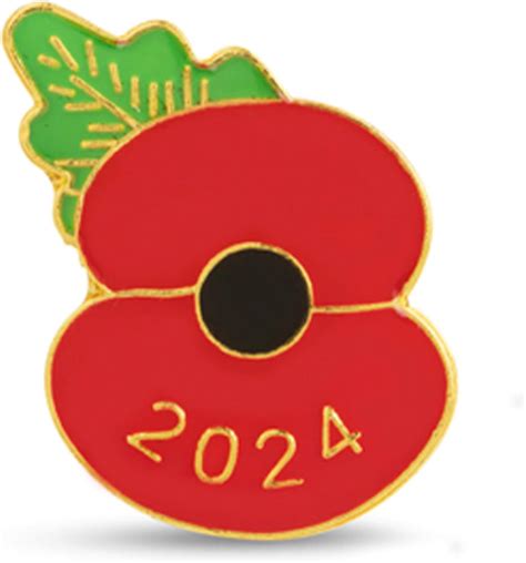 Royal British Legion 2024 Dated Poppy Lapel Pin £5 Uk