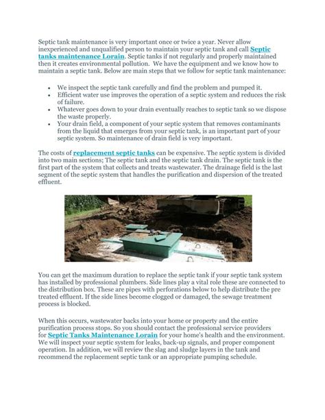 Ppt Septic Tanks Maintenance Lorain Powerpoint Presentation Free