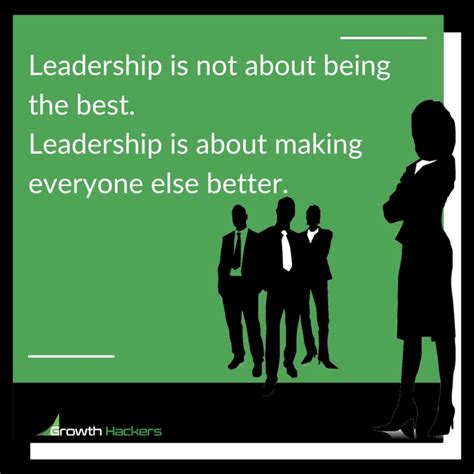 Leadership Is Not About Being The Best Leadership Is About Making