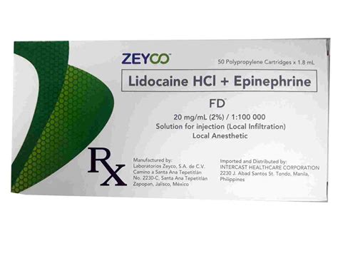 Zeyco Fd Mg Mcg Lidocaine Hydrochloride Epinephrine