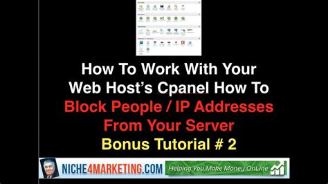 How To Work With Web Host S Cpanel Bonus How To Block People Ip