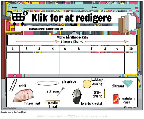 Eksempel På Et Arbejdsark For Mineraler Og Egenskaber