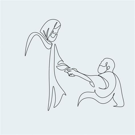 premium vector continuous  drawing  jesus christ linear style