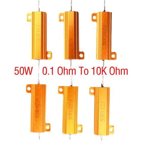 50W RX 24 Golden Aluminium Load Resistor Wirewound 0 1 Ohm To 10K Ohm