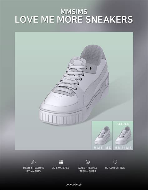 S4cc Mmsims Love Me More Sneakers Slider The Sims 4 Packs Sims 4