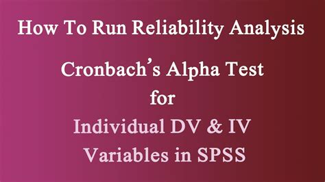 How To Check Reliability Analysis Or Cronbachs Alpha Test For