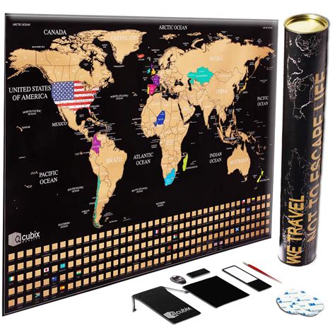 Buy XL Scratch Off World Includes Wall Ing 3M Stickers System And