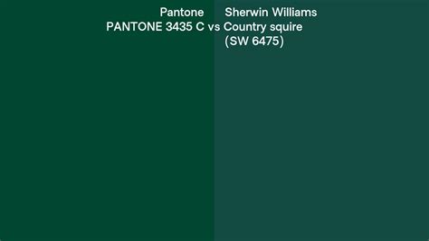 Pantone 3435 C Vs Sherwin Williams Country Squire SW 6475 Side By