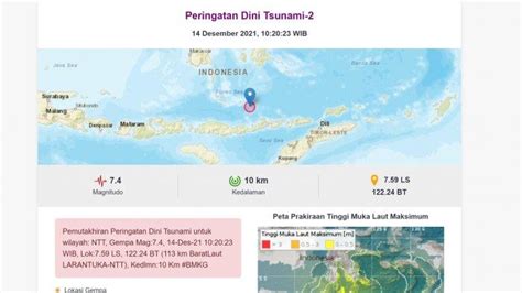 Diguncang Gempa 7 4 Magnitudo BMKG Keluarkan Peringatan Dini Tsunami