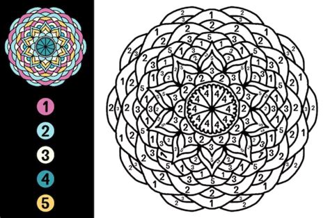 Mandala Color By Number Sheet 15 Download Print Now