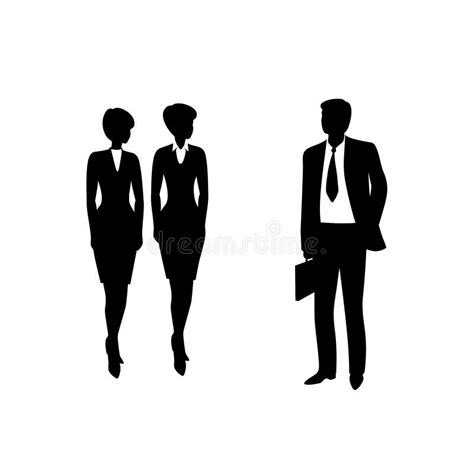 Business People Silhouette Black Silhouettes Business Group Separately