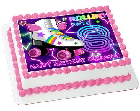 Digital File Skate Party Cake Topper Birthday Party Instant Etsy