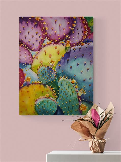 Cactus Painting Original Art Flower Watercolor Painting Still - Etsy