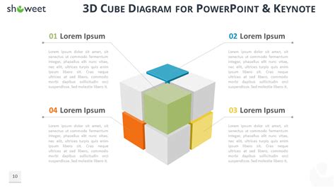 3d Cube Diagram For Powerpoint And Keynote