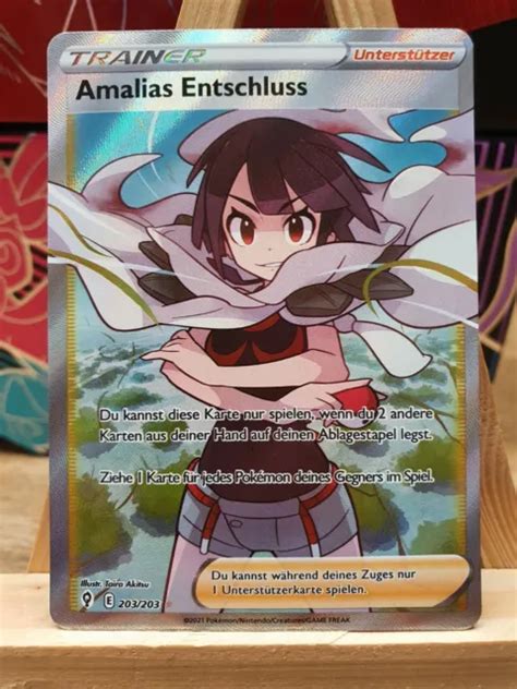 POKÉMON TRAINER AMALIAS Entschluss Ultra Rare Full Art 203 203