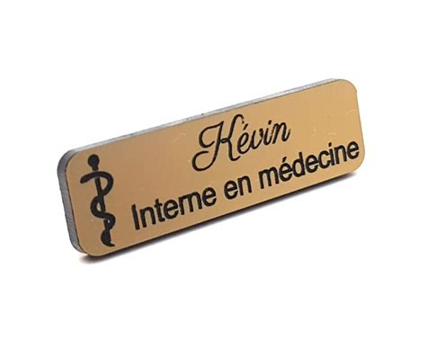 Badge Or Bross Acrylique M Dical Personnalis Petit Mod Le M Decin