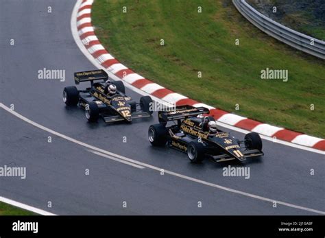 Elio De Angelis Ita Lotus T Renault Leads Nigel Mansell Gbr Lotus