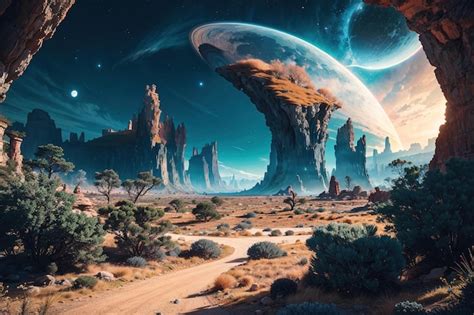 Premium AI Image | Alien Planet landscape