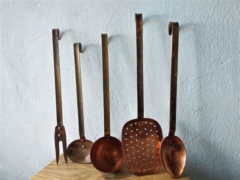 Vintage French Copper Kitchen Utensils set - a Hopeful Home