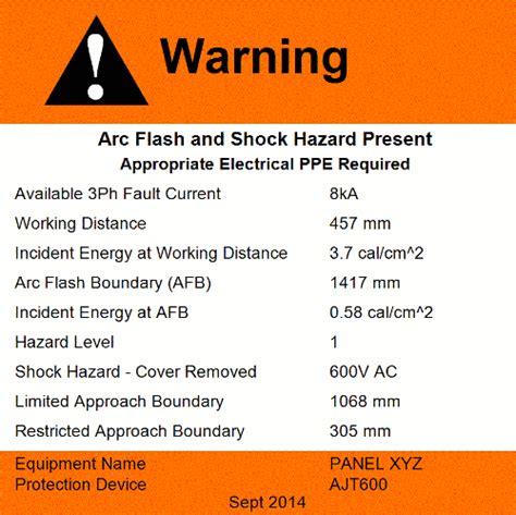 Arc Flash Warning Label Requirements