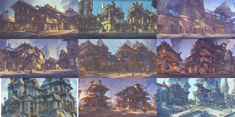 Overwatch Building Stylized Exterior Architecture Stable