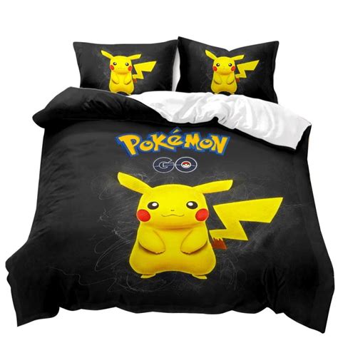 Parure De Lit Pokemon Pikachu Personnages 4 Housse De Couette Ensemble