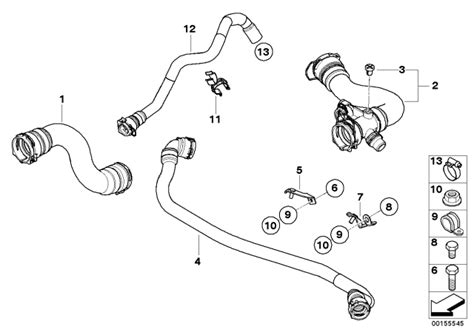 Cooling System Water Hoses Of Cooling Exhaust System 2008 Bmw X3 3 0si E83