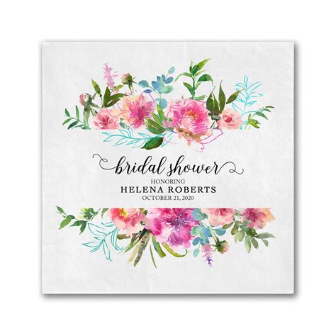 Personalized Napkins Bridal Shower Custom Printed Monogram Napkins