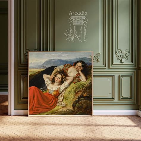 Sapphic Poster Lesbian Art Large Print Vintage Painting Wlw Girls Love Home Decor Etsy