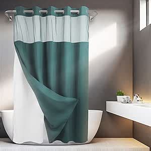 Amazon No Hooks Required Waffle Weave Shower Curtain With Snap In