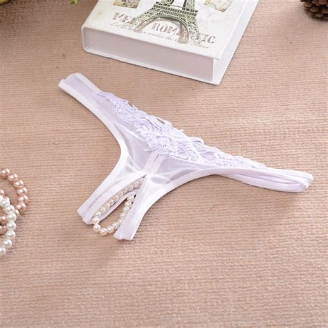 Jual Celana Dalam Sexy G String Pearl Open Crotch Lingerie Thong C079