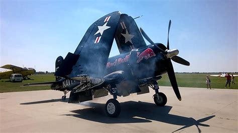 F4u 4 Corsair Engine Startup Lhud 2016 Youtube