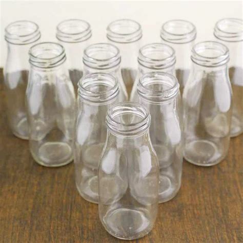 250ml Mini Milk Glass Bottles With Gold And Silver Lids Pack Etsy Mini Milk Bottles Glass