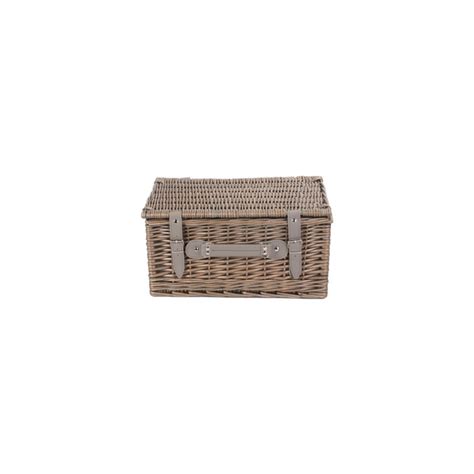 Bay Isle Home Wicker Person Grey Tweed Effect Fitted Picnic Hamper