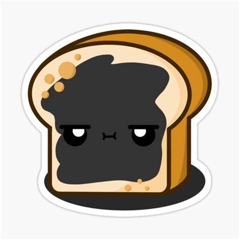 Cute Cartoon Bread Burnt Toast Toast Sticker For Sale By