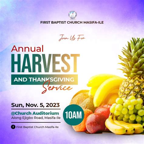 Church Annual Harvest And Thanksgiving Flyer Design