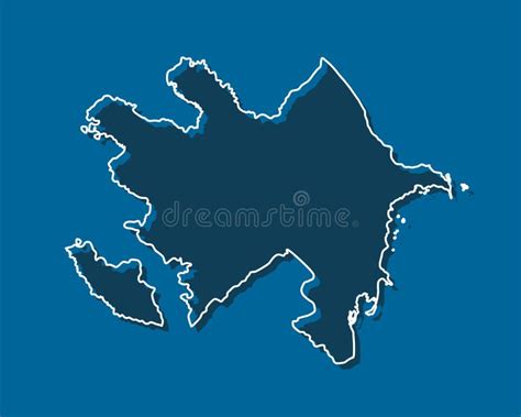 Mapa De Esquema Vectorial Frontera De Azerbaiyán Ilustración del Vector