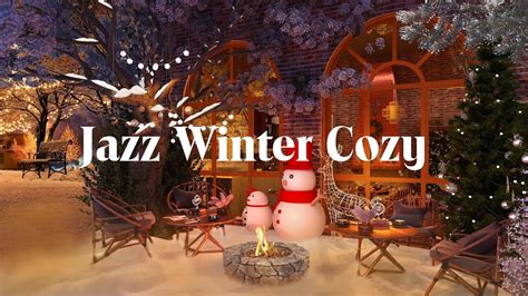 Winter Cozy Porch Ambience With Relaxing Smooth Jazz Piano And Falling